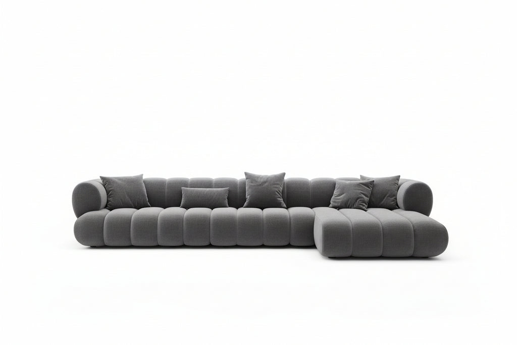Atunus Nordic Modern Large Velvet L‑Shape Modular Sectional Sofa