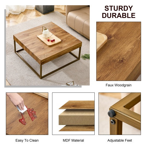 Modern Rectangular Coffee / Dining Table — MDF Top & Metal Legs