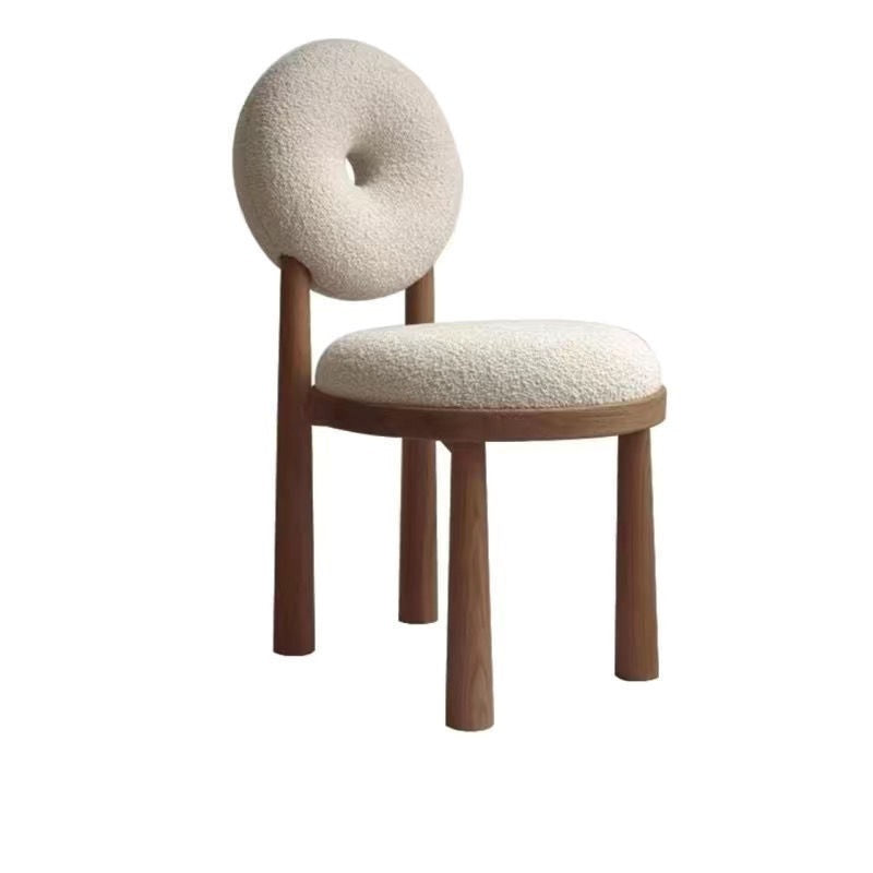 Berber Fleece Nordic Armchair-  Soft Bouclé Dining, Desk & Vanity Chair