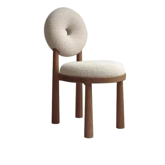 Berber Fleece Nordic Armchair-  Soft Bouclé Dining, Desk & Vanity Chair