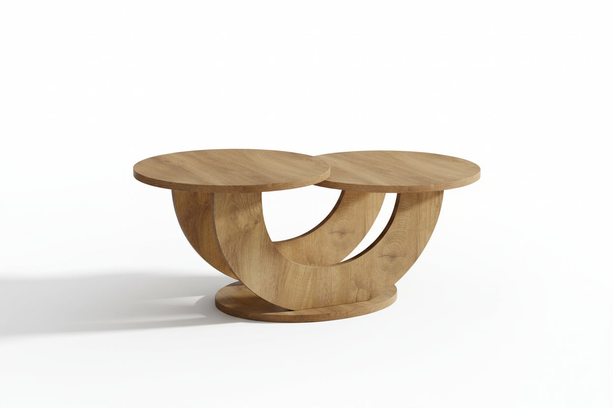 45" round Coffee Table with Storage, Low Center Table for Living Room