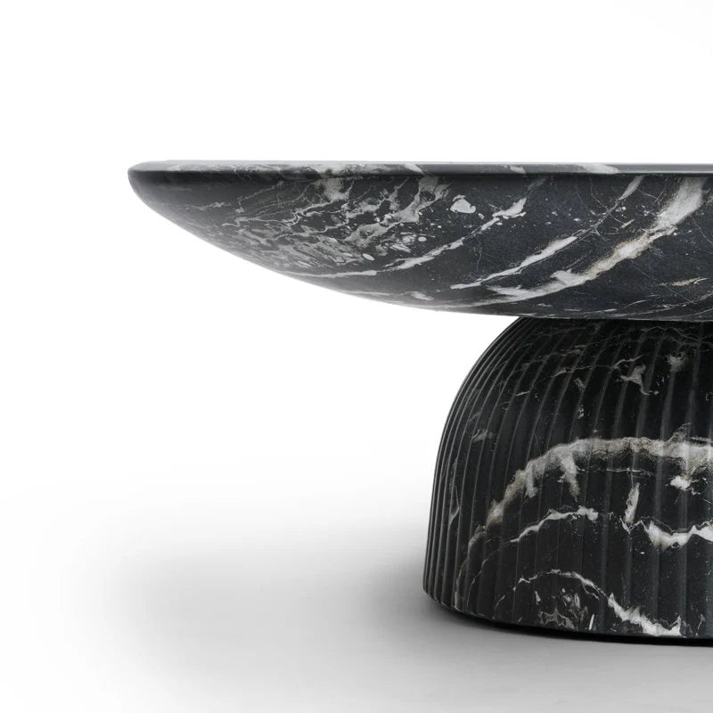 Maddox Single round Coffee Table Stone Marble Effect