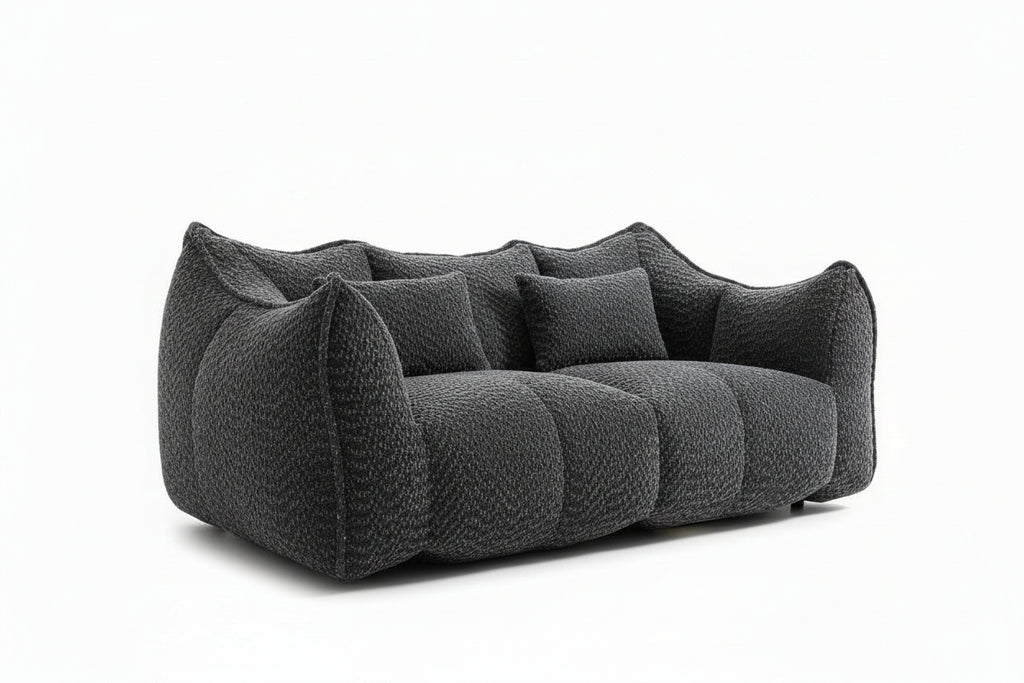 Compressed Plush Bouclé Bean Bag Sofa