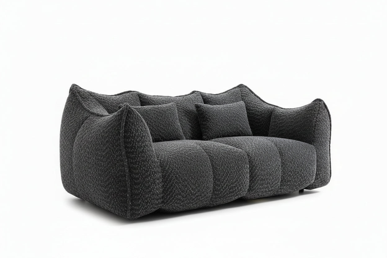 Compressed Plush Bouclé Bean Bag Sofa