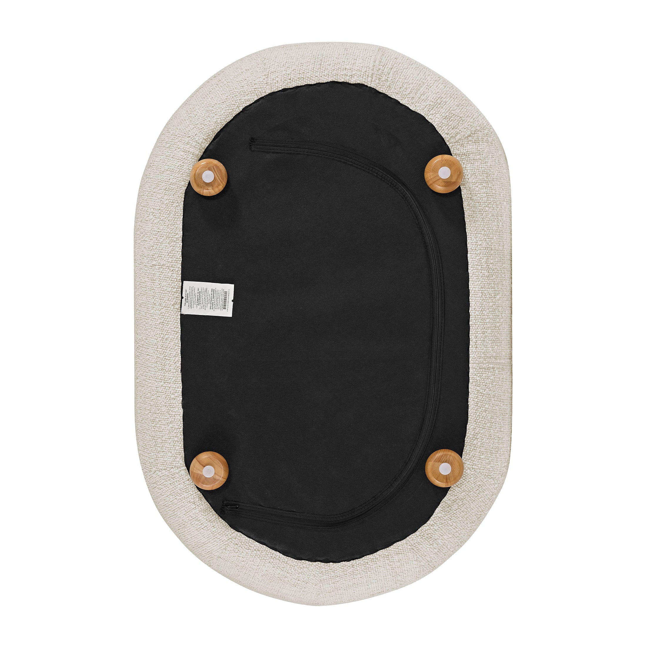 Juliet Modern Boucle Chaise & Storage Ottoman, Pearl