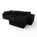 Cloud Sectional Couch with L-Shape Chaise — Black Modular Sofa, No Assembly