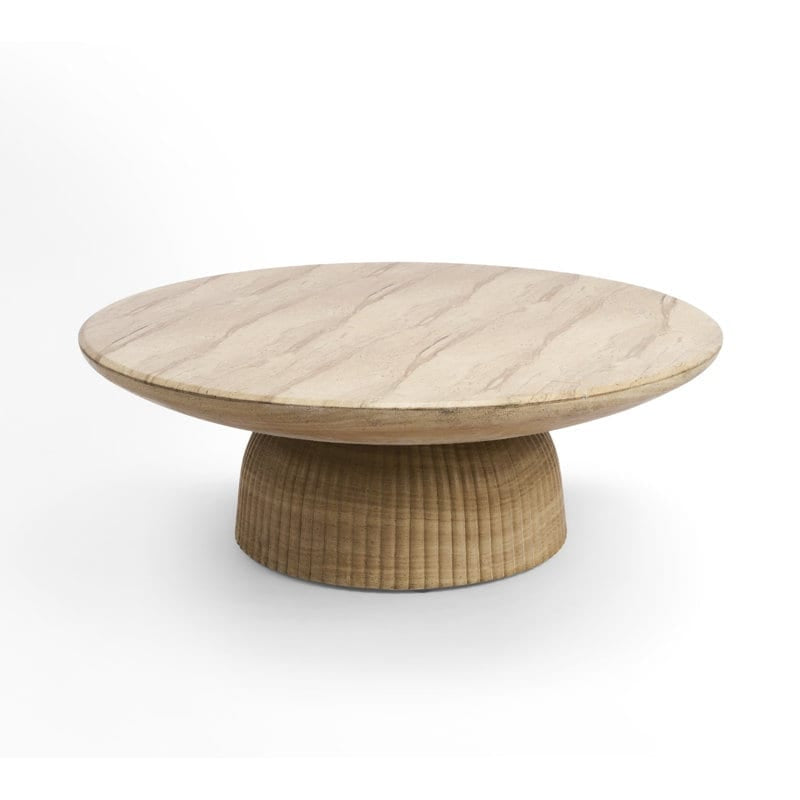 Maddox Single round Coffee Table Stone Marble Effect