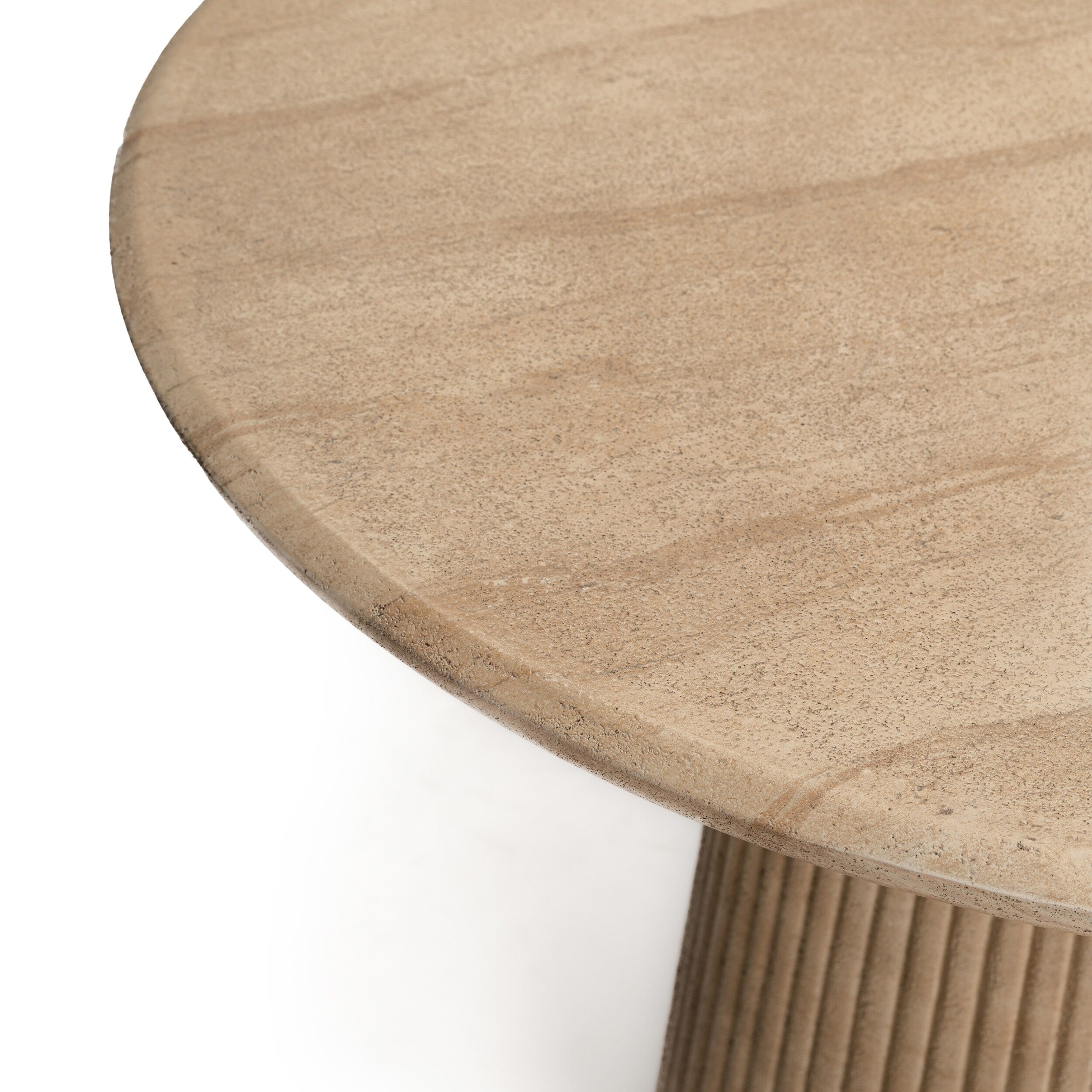 Maddox Single round Coffee Table Stone Marble Effect