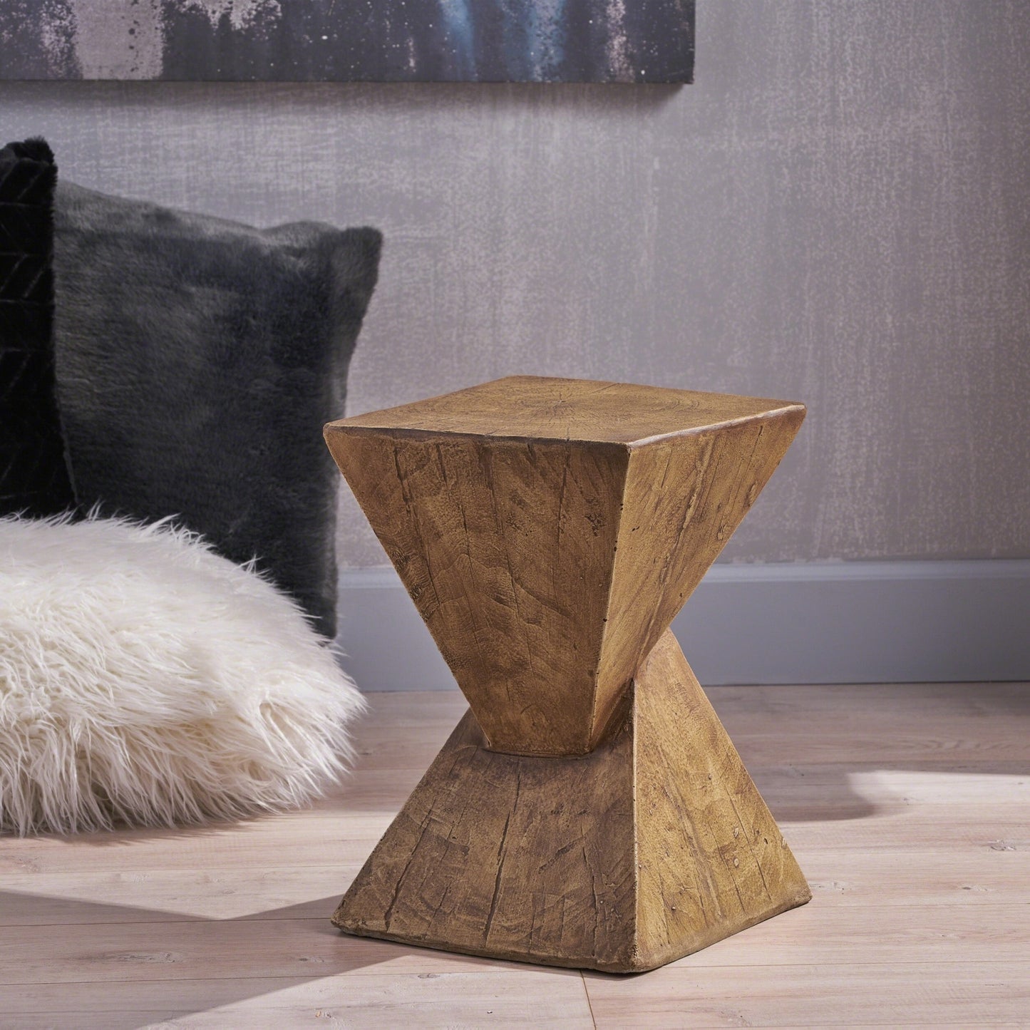 Tess Side Table — Hand-Painted Hourglass Accent Table | Seraph & Stone