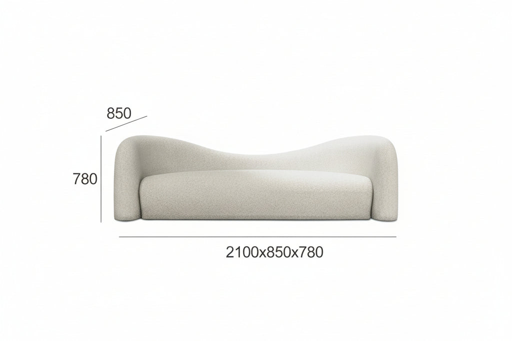 Lamb Wool Living Room Sofa| Luxe Off-White