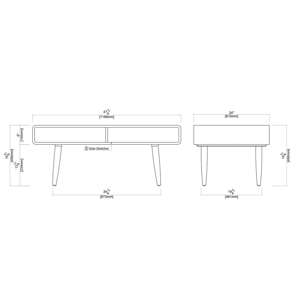 Halmstad Rectangular Coffee Table - Rich Walnut