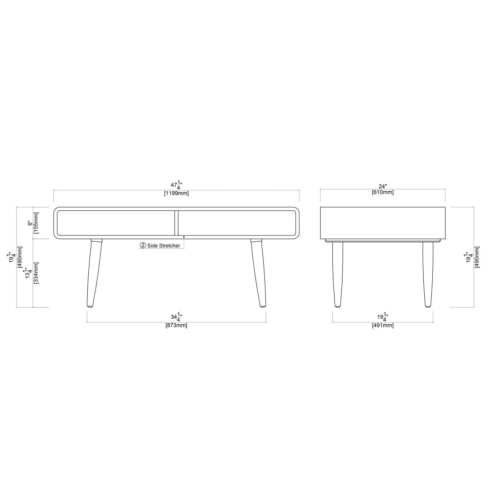 Halmstad Rectangular Coffee Table - Rich Walnut