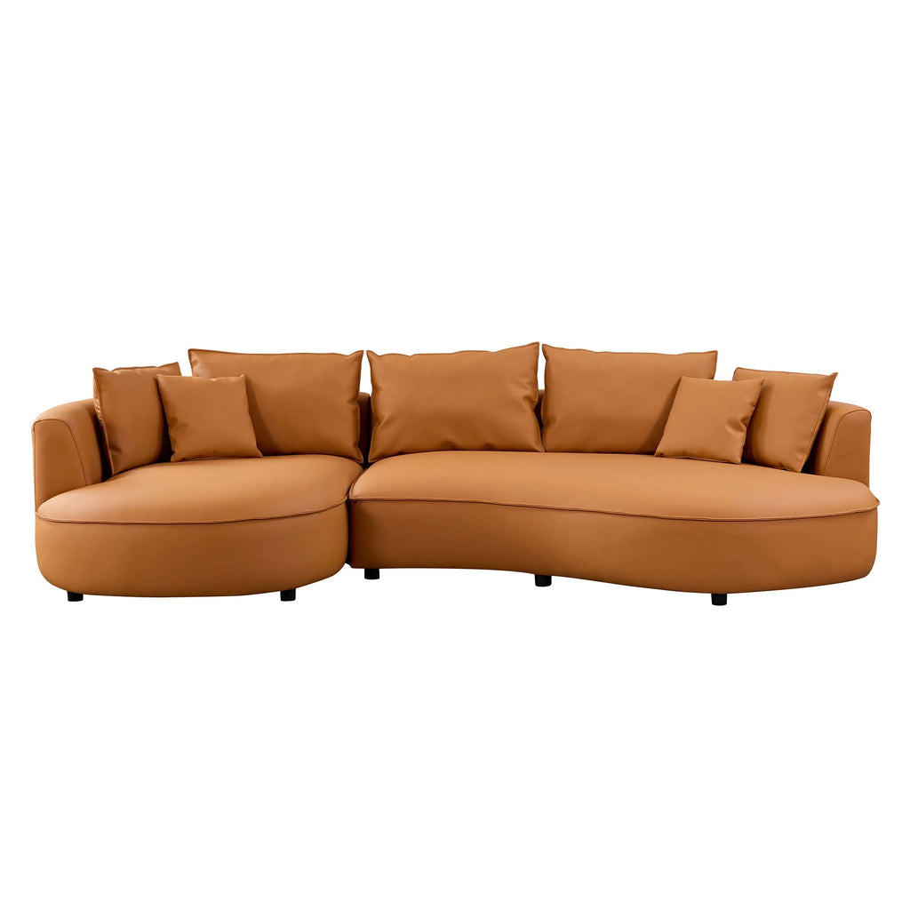 5-Seat Modern Sectional Curved Sofa Couch for Living Room Apartment Office,Orange