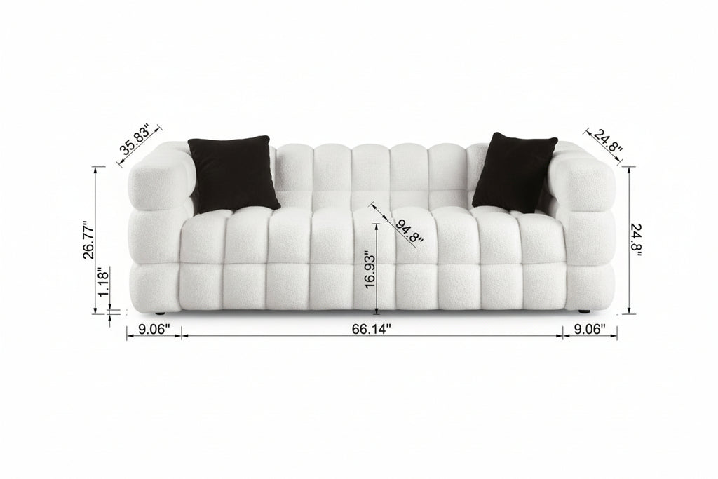 3-Seater Marshmallow Bouclé Sofa
