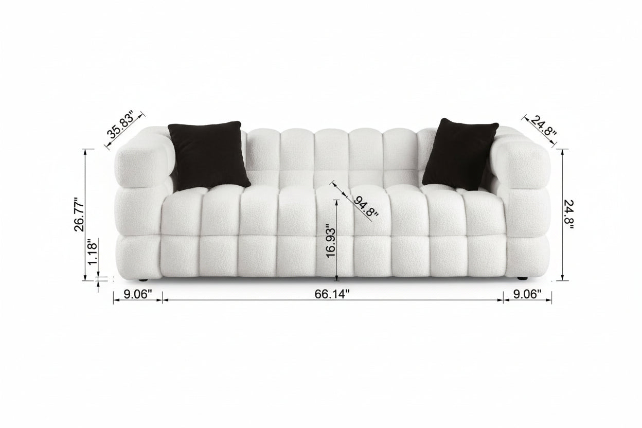3-Seater Marshmallow Bouclé Sofa