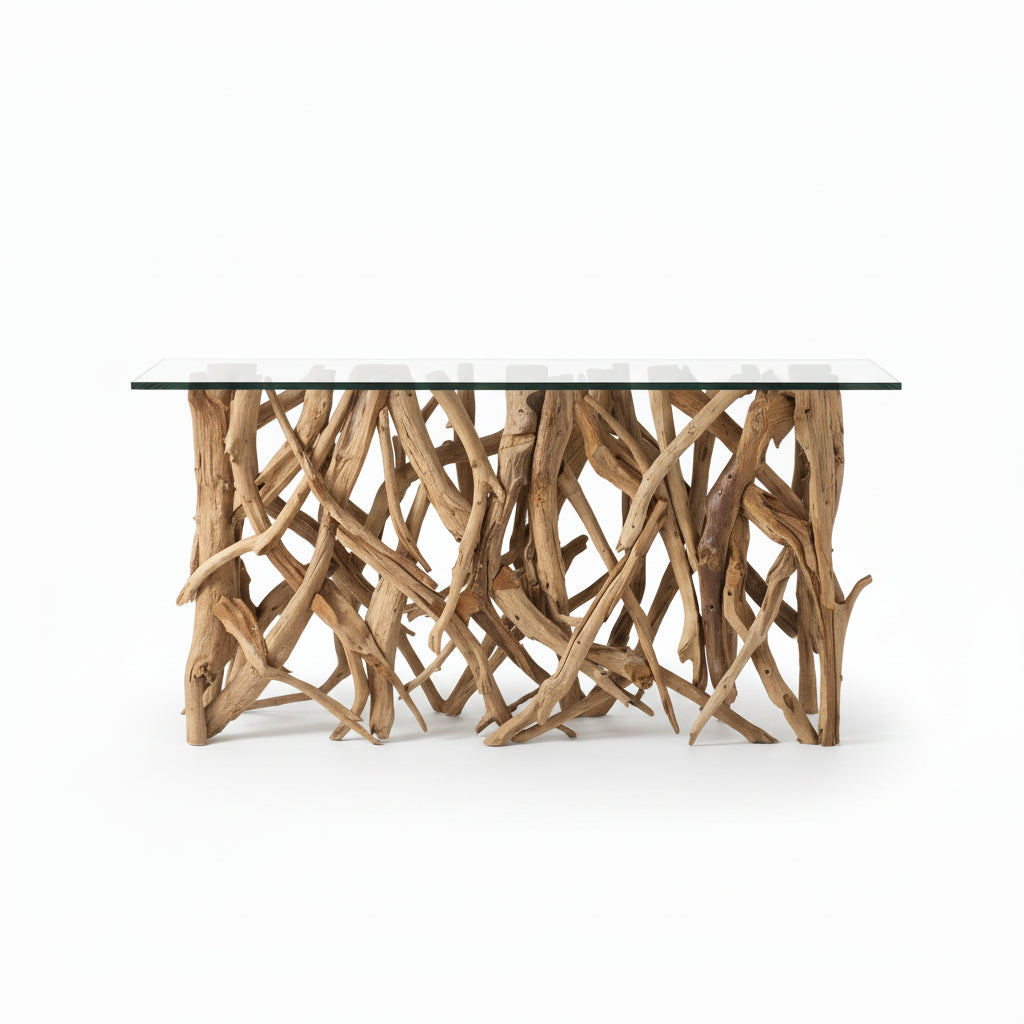 Mendes 59'' Glass Top Console Table