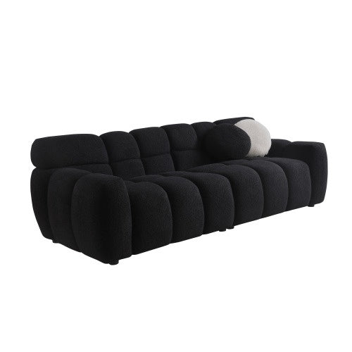 Marshmallow Bouclé Sofa 3-Seater — 87.4" Deep & Cozy Structure