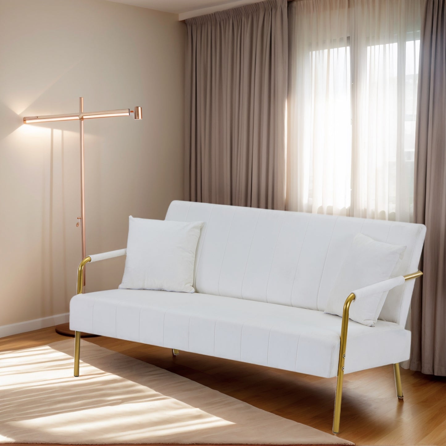 Modern Velvet Loveseat Sofa – High-Back, Solid Wood Frame | Seraph & Stone