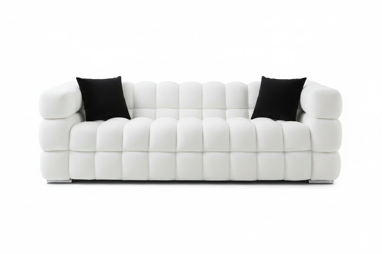 3-Seater Marshmallow Bouclé Sofa