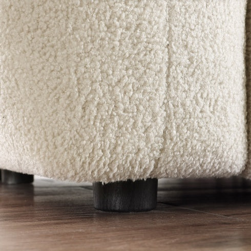 Marshmallow Bouclé Sofa 3-Seater – 87.4" Black Deep-Fit Design