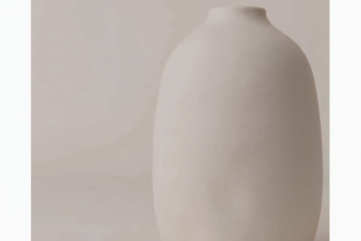 White Nordic Minimalist Ceramic Vase
