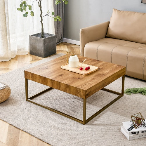 Modern Rectangular Coffee / Dining Table — MDF Top & Metal Legs
