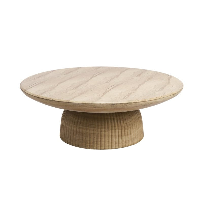 Maddox Single round Coffee Table Stone Marble Effect