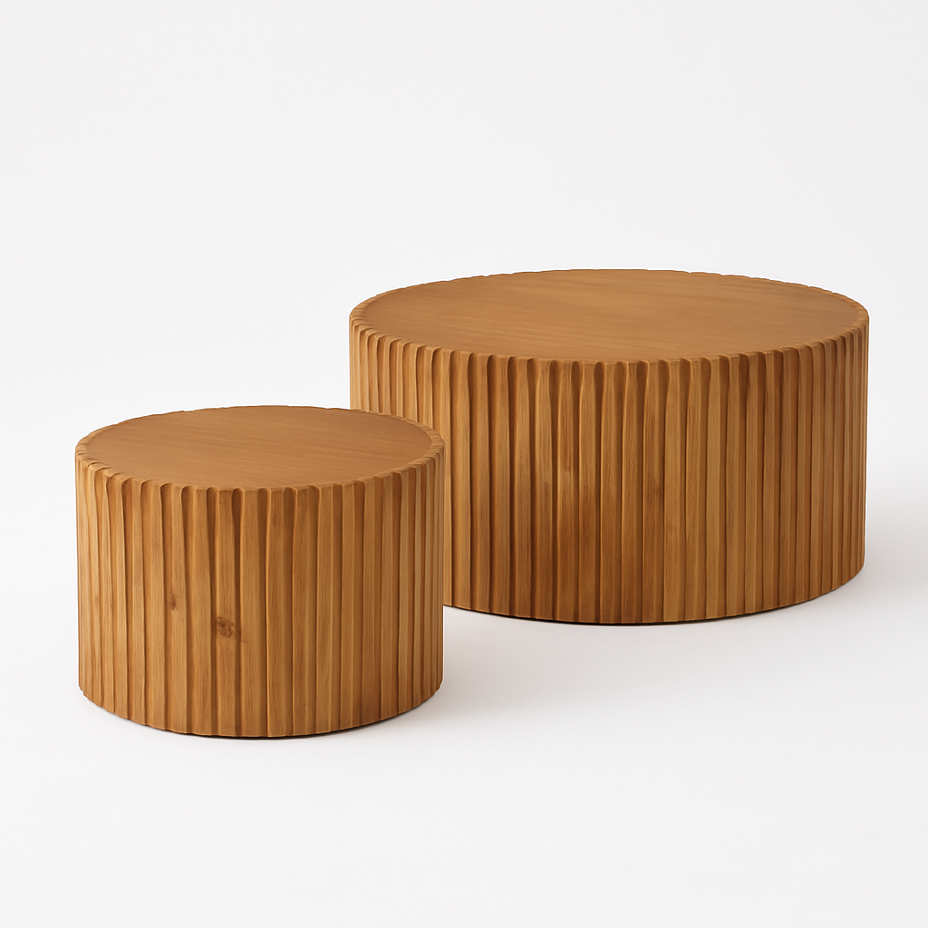 Vintage Cylindrical Nesting Coffee Table