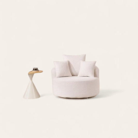 Swivel Compression Chair – White Crochet Yarn Full-Sponge Comfort