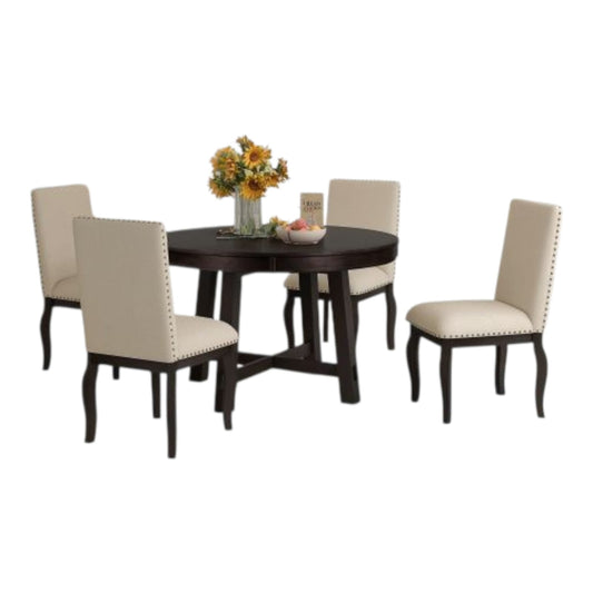 5-piece Farmhouse Wooden Dining Table Set