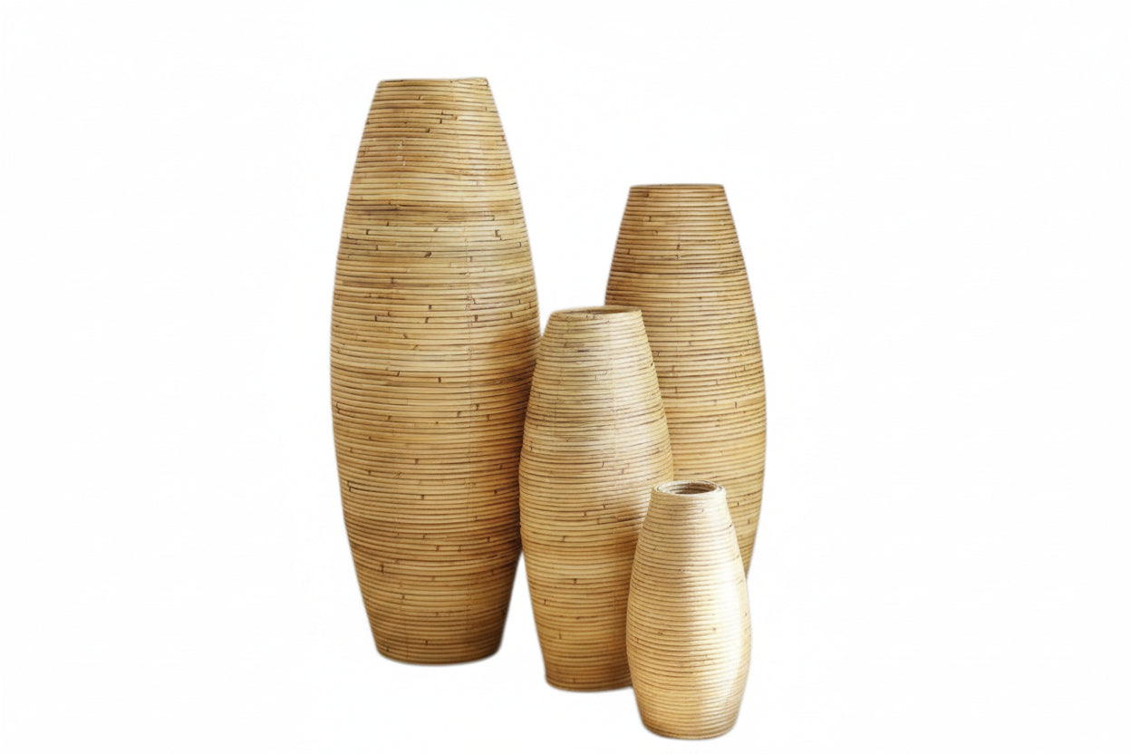 Natural Color Indonesian Rattan Vase Rattan Vase