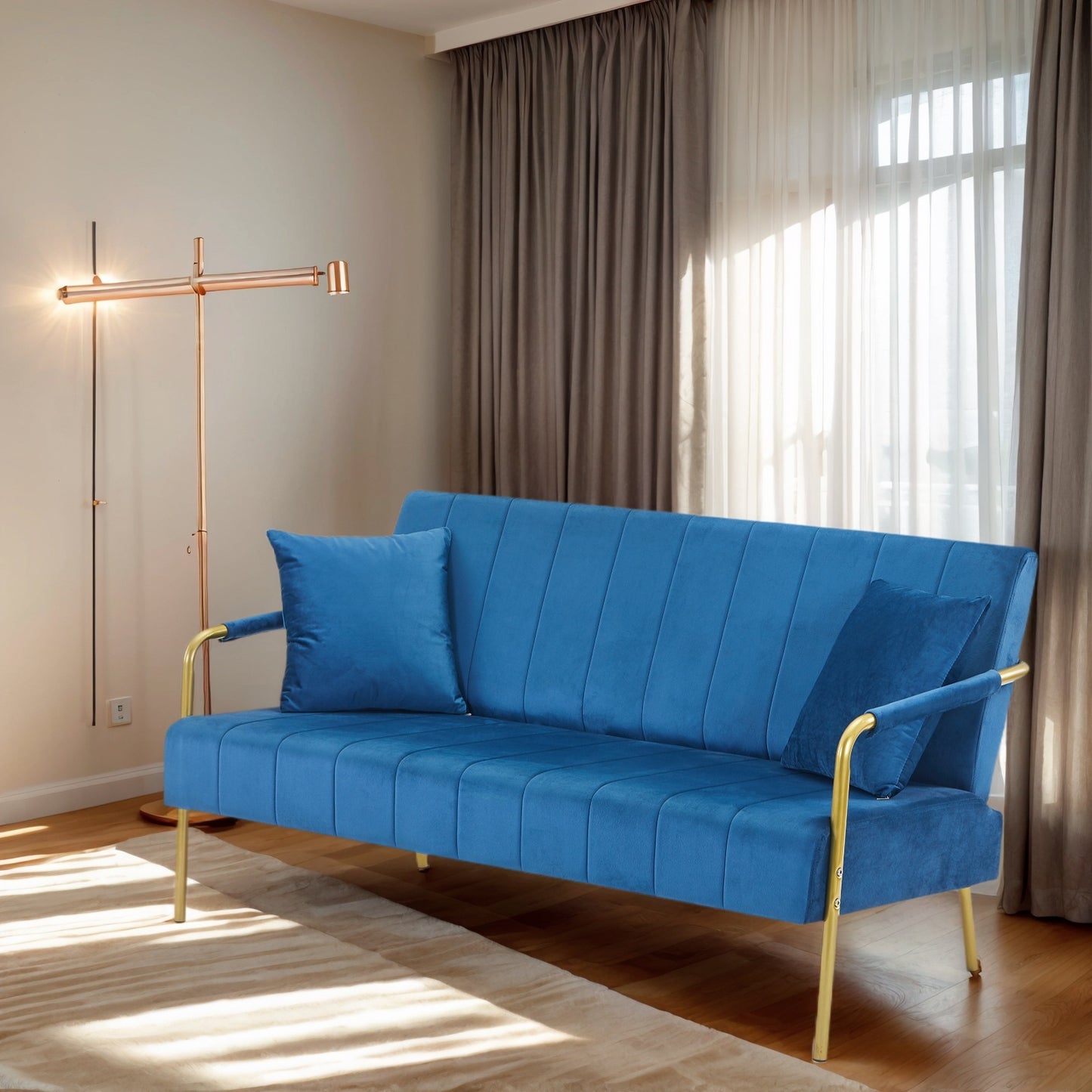 Modern Velvet Loveseat Sofa – High-Back, Solid Wood Frame | Seraph & Stone