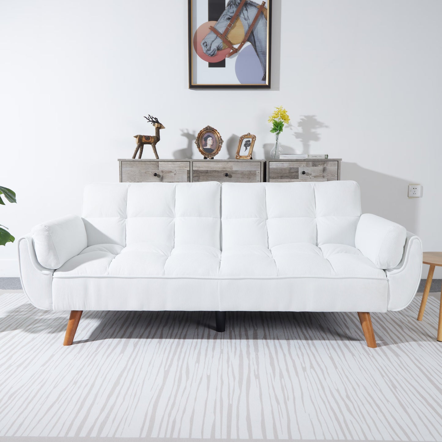 2064 Corduroy Sofa & Sofa Bed – White | Modern Minimalist Comfort | Seraph & Stone