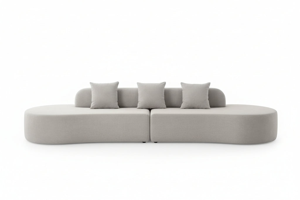 130.5" Curved Sofa, Cloud Sectional Boneless Sofa Couch, 3-Seater Oversized Modern Compressed Lounge Couch for Living Room Apart