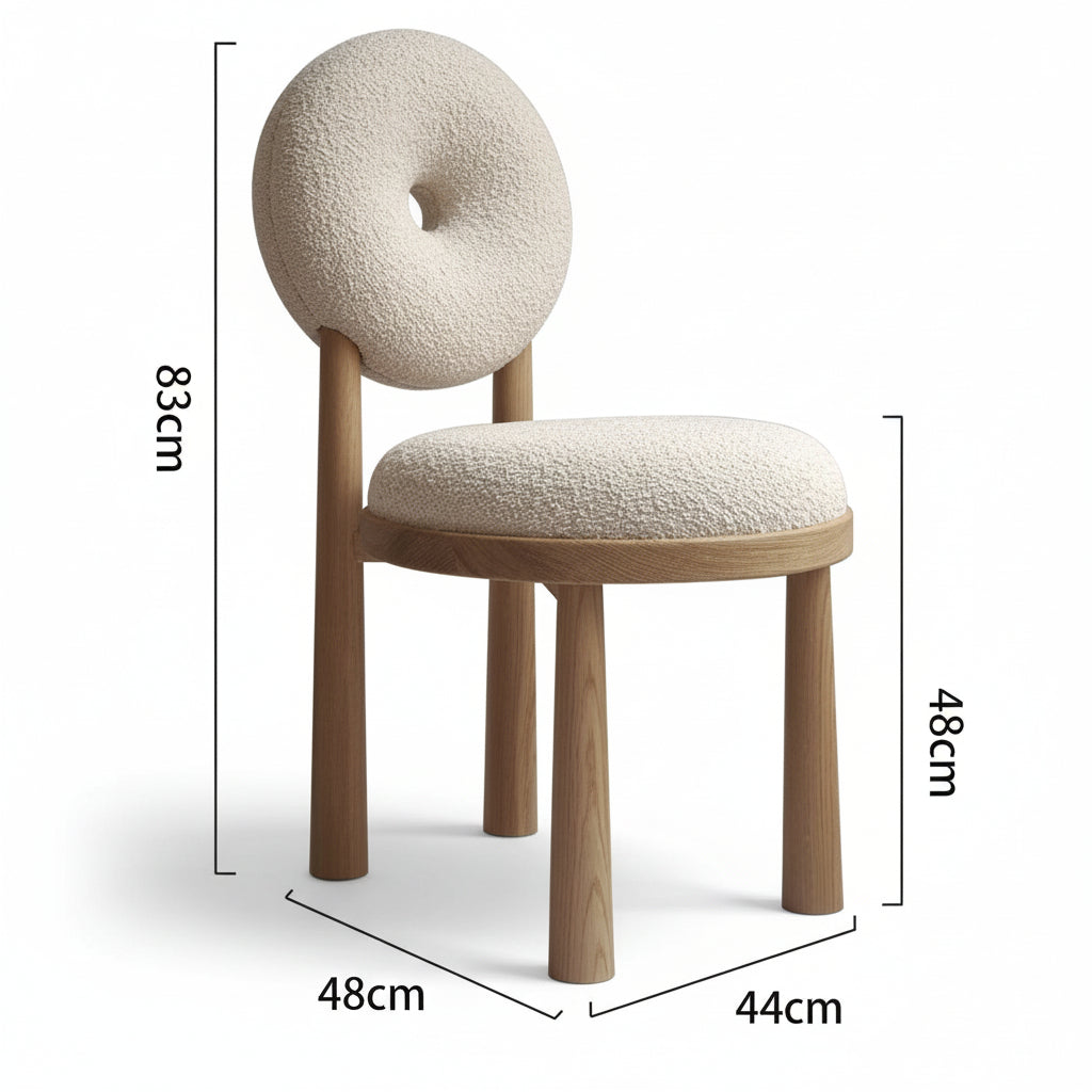 Berber Fleece Nordic Armchair-  Soft Bouclé Dining, Desk & Vanity Chair