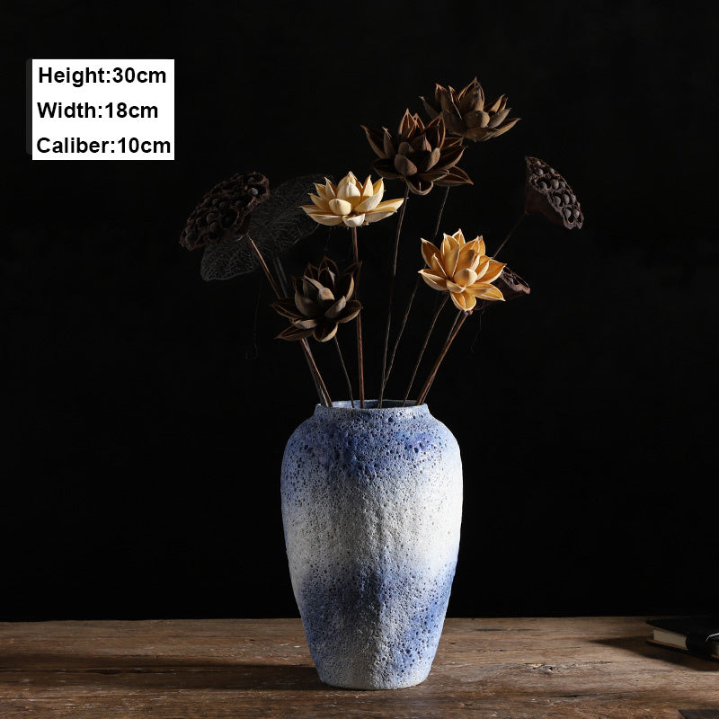 A Starry White Vase With Dried Flowers