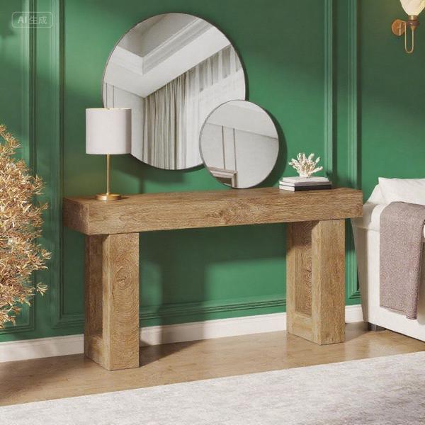 63-inch Rustic Long Console Table – Farmhouse-Style Hallway & Living Room Piece