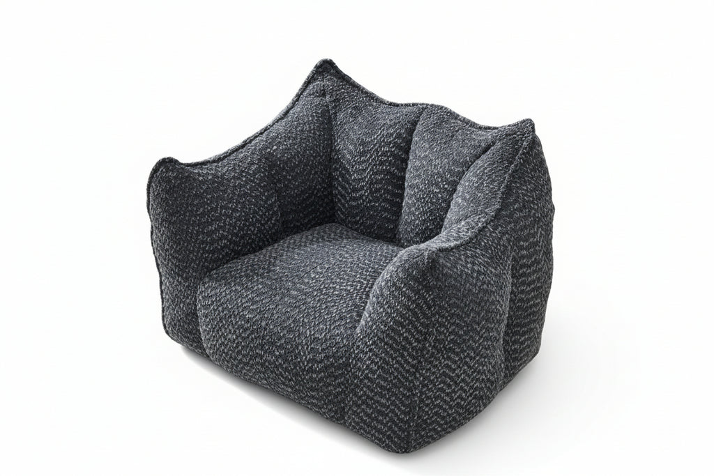 Compressed Plush Bouclé Bean Bag Sofa