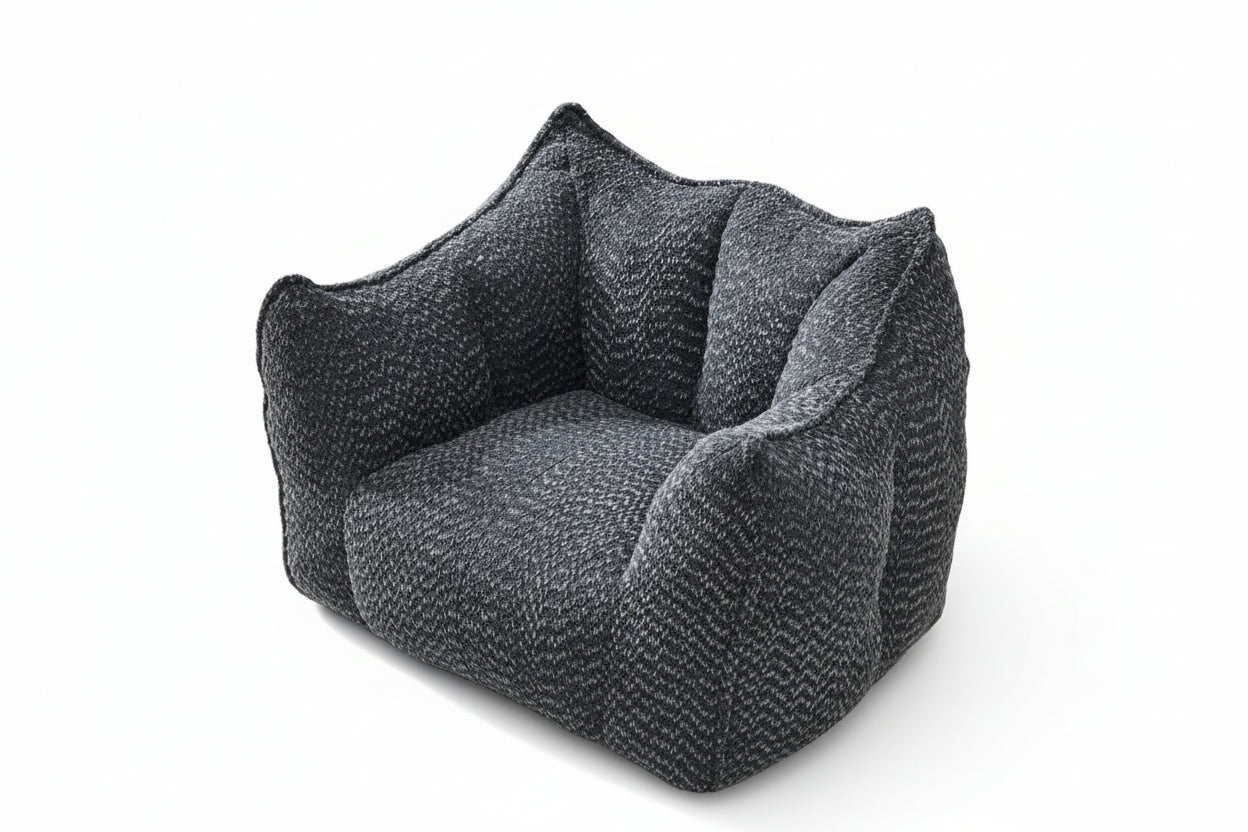 Compressed Plush Bouclé Bean Bag Sofa