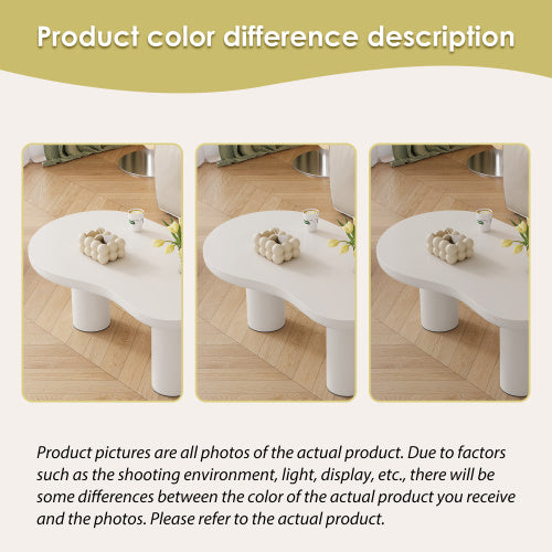 White Cloud-Shaped Coffee Table – Irregular 3-Leg Modern Centrepiece