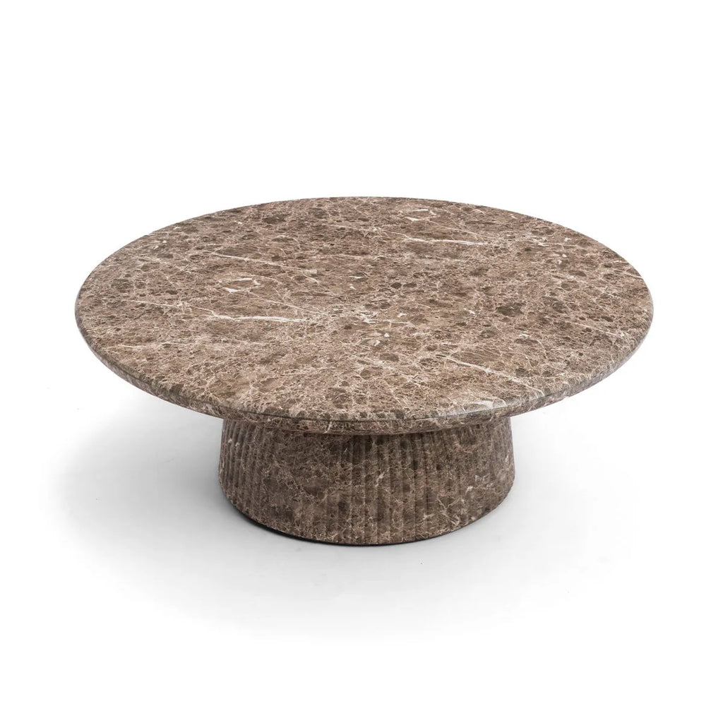 Maddox Single round Coffee Table Stone Marble Effect