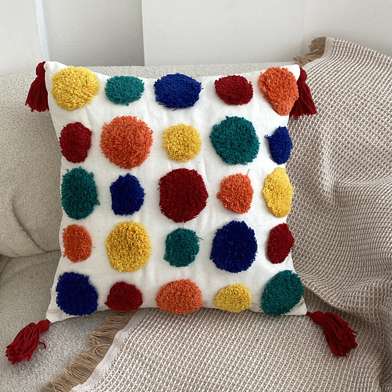 Living Room Home Fashion Rainbow Tufted Pillow Cover