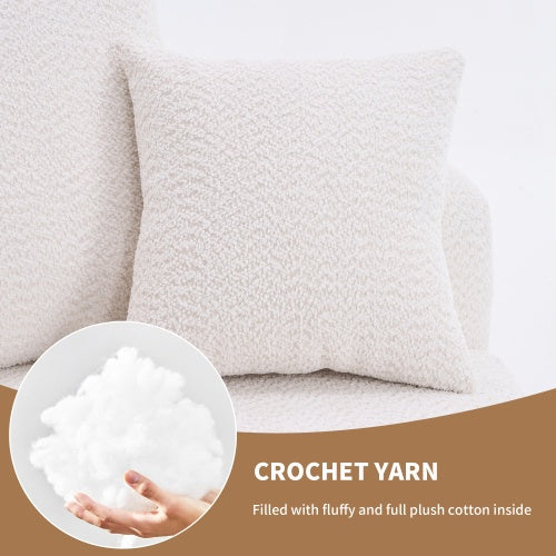 Swivel Compression Chair – White Crochet Yarn Full-Sponge Comfort
