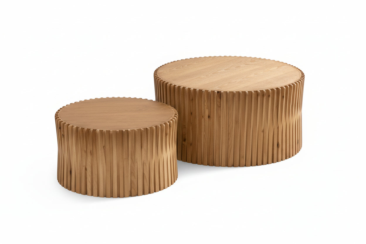 Vintage Cylindrical Nesting Coffee Table