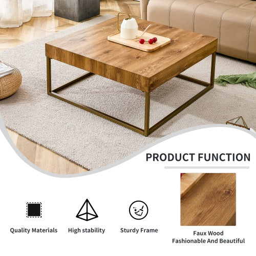 Modern Rectangular Coffee / Dining Table — MDF Top & Metal Legs