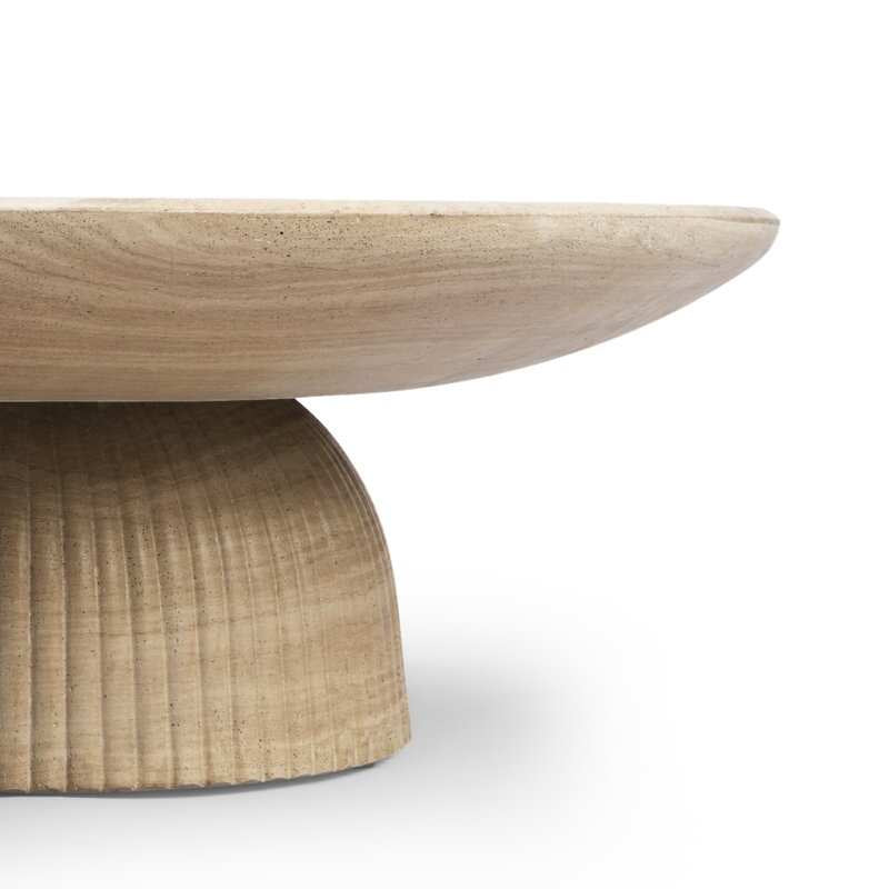 Maddox Single round Coffee Table Stone Marble Effect