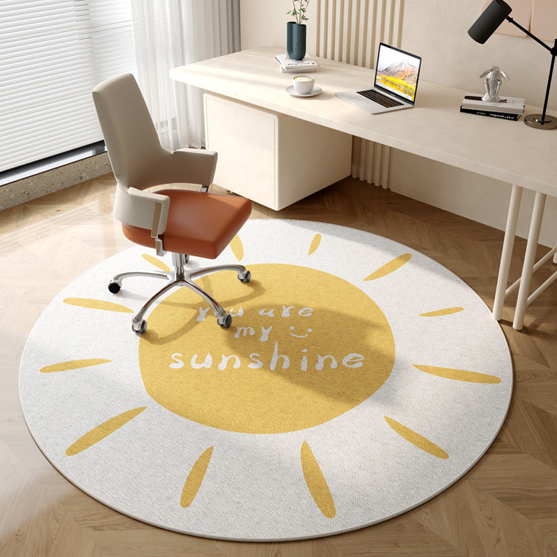 Living Room Round Carpet Household Absorbent Non-slip Crystal Velvet Carpet