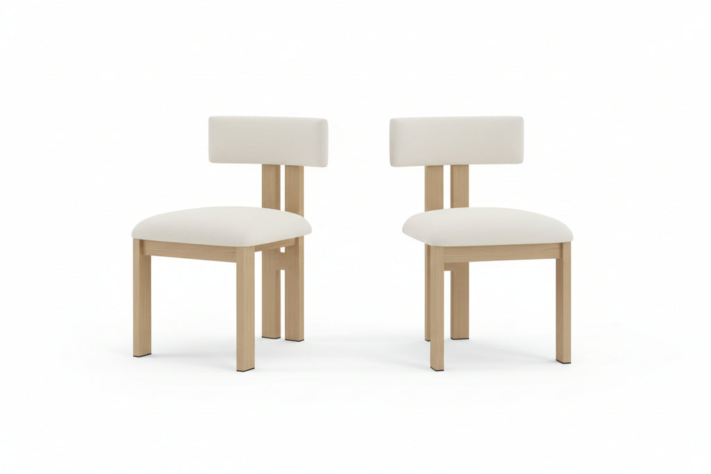 Upholstered Armless Dining Chairs with Metal Legs