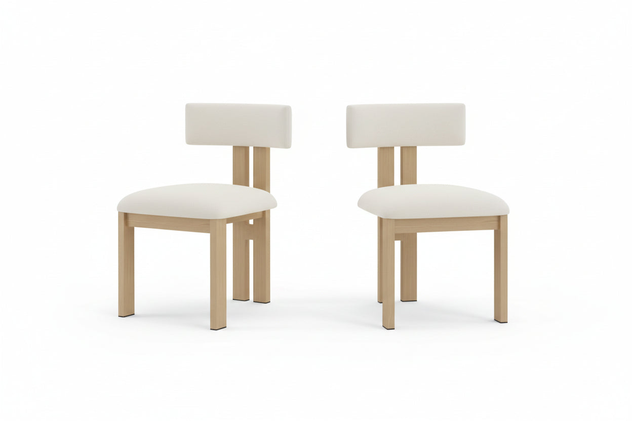 Upholstered Armless Dining Chairs with Metal Legs