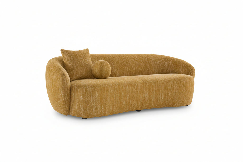 Heidemaria 89'' Boucle Upholstered Curved Sofa